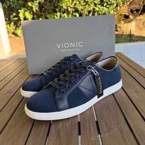 Vionic Jerome Suede Navy Blue Mens Sneakers Mott Jerome Suede US 10 NEW